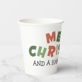 文字カラフルメリークリスマスハッピー新年 紙コップ (正面)