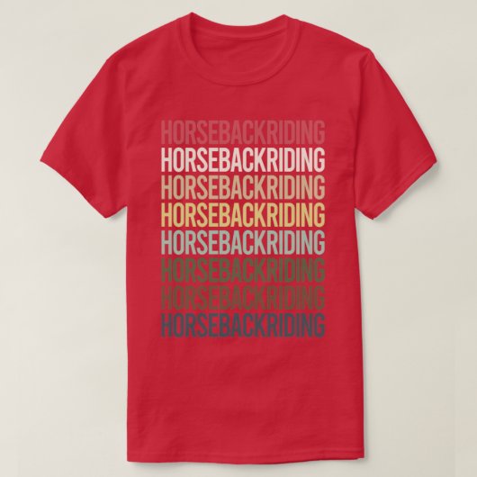 文字カラフル乗馬乗馬 Tシャツ (デザイン正面)
