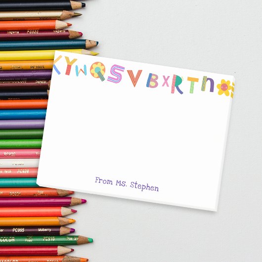 文字カラフル名前をカスタムする先生 ポストイット
