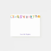 文字カラフル名前をカスタムする先生 ポストイット (正面)