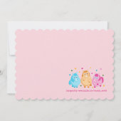 文字カラフル漫画のおもしろいかわいい小さなポニーを追加: 招待状 (裏面)