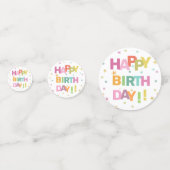 文字カラフル紙吹雪と星ハッピーバースデー コンフェッティ (裏面)