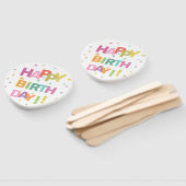 文字カラフル紙吹雪と星ハッピーバースデー ハンドファン (組立なし)