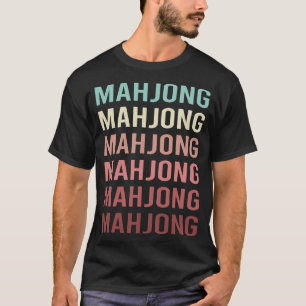 文字カラフル麻雀マジョンマジョンマジョング Tシャツ