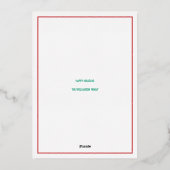 文字カラフル3写真シックなメリークリスマス金ゴールド 箔シーズンカード (裏面)