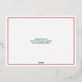 文字カラフル3写真シック平和オンアース金ゴールド 箔シーズンカード (裏面)