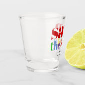 文字カラフル、ドットと赤いストライプゲイ写真 ショットグラス (左)