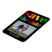 文字カラフル、ドット日付を保存するゲイ写真 マグネット (左側)