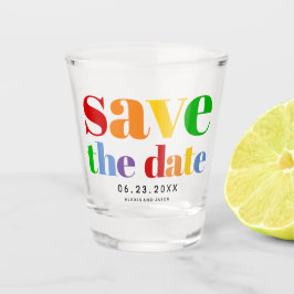 文字カラフル、ドット、およびストライプゲイ写真 ショットグラス