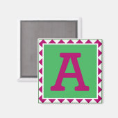 文字'カラフルA' – マグネット (正面/裏面)