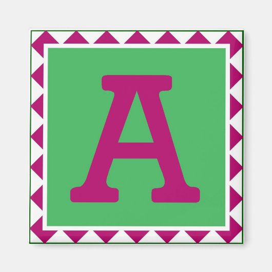 文字'カラフルA' – マグネット (正面)