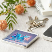 文字カラフルM （蝶あり） キーホルダー (側面)