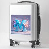 文字カラフルM （蝶あり） シール (スーツケース)