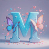 文字カラフルM （蝶あり） シール (正面)