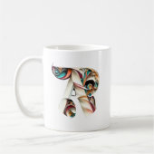 文字カラフルR個々のマグカップ コーヒーマグカップ (左)