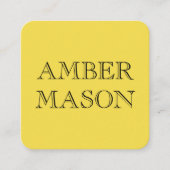 文字クラシックミニマシンプルリストイエロー スクエア名刺 (正面)