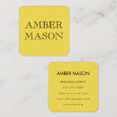 文字クラシックミニマシンプルリストイエロー スクエア名刺 (正面/裏面)