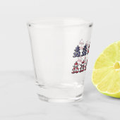 文字クリスマスツリー幸せなクリスマス愛国心 ショットグラス (左)