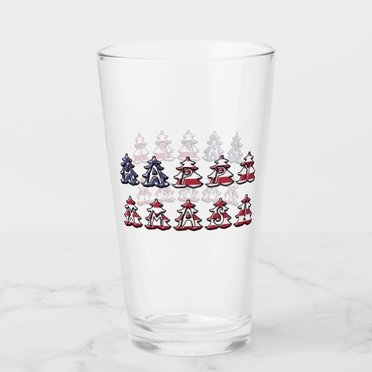 文字クリスマスツリー幸せなクリスマス愛国心 タンブラーグラス (正面)