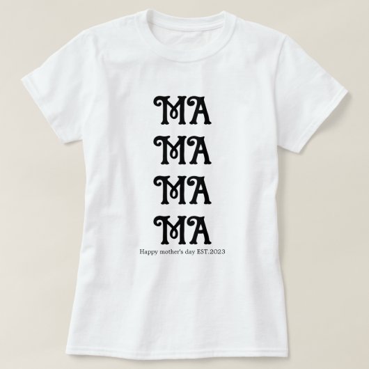 文字クール白黒ママ Tシャツ (デザイン正面)