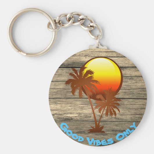 文字グッドカスタムビーブオンサンセットピアビーチ キーホルダー (正面)