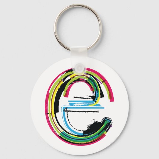 文字グランジE キーホルダー (正面)