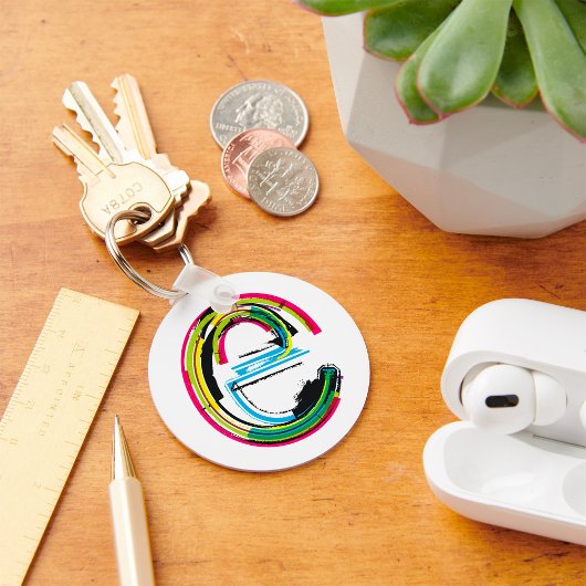 文字グランジE キーホルダー