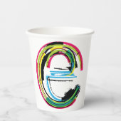 文字グランジE 紙コップ (正面)