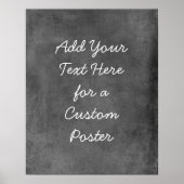 文字グレーカスタムを追加はっきりしたすグランジる ポスター (正面)