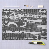 文字コラージュアートデコパージュティッシュペーパー 薄葉紙 (クラフト)