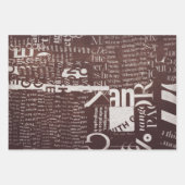 文字コラージュ包装紙又はデコパージ紙 ラッピングペーパーシート (正面3)