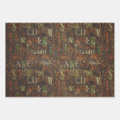 文字コラージュ包装紙又はデコパージ紙 ラッピングペーパーシート (正面2)