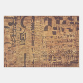 文字コラージュ包装紙又はデコパージ紙 ラッピングペーパーシート (正面)