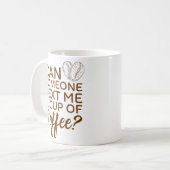 文字コーヒーのラインアートモダンコーヒーを飲む コーヒーマグカップ (正面左)