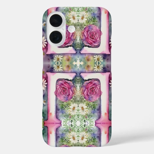 文字サイケデリックLパターンフローラ水色 Case-Mate iPhoneケース (裏面)