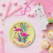 文字サマーピックボール付き🤩トロピカルパーティー ペーパープレート (パーティー)