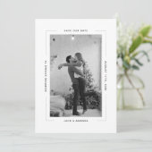 文字シンプルと写真ウェディング日付を保存 セーブザデート (スタンド正面)