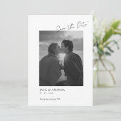 文字シンプルと写真ウェディング日付を保存 セーブザデート (スタンド正面)