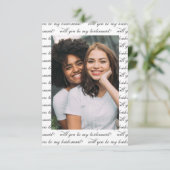 文字シンプルは私の花嫁のメイドカードになる 招待状 (スタンド正面)