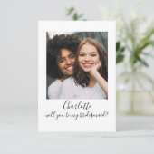 文字シンプルは私の花嫁のメイドカードになる 招待状 (スタンド正面)