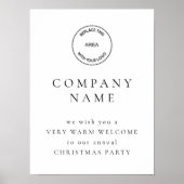 文字シンプルウェルカム会社クリスマスパーティーロゴ ポスター (正面)