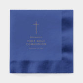 文字シンプルクロスファースト聖餐式 箔ナプキン (正面)