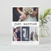 文字シンプルタイプライターたった今結婚しました |写真4 案内状 (スタンド正面)