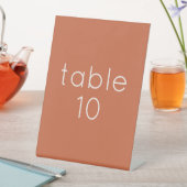 文字シンプルテラコッタカスタムウェディングテーブル番号 台座サイン (インサイチュ)