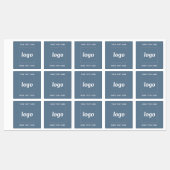 文字シンプルビジネスのダスティブルー付きロゴ ラベル (シート)