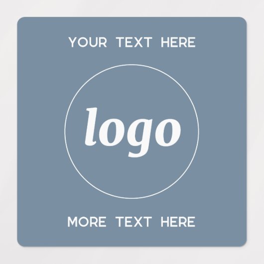 文字シンプルビジネスのダスティブルー付きロゴ ラベル (デザイン1)