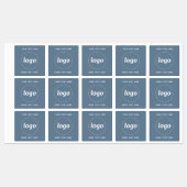 文字シンプルビジネスのダスティブルー付きロゴ ラベル (シート)