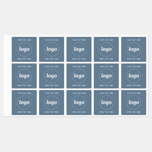 文字シンプルビジネスのダスティブルー付きロゴ ラベル (シート)
