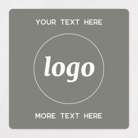 文字シンプルビジネスセージグリーン付きロゴ ラベル (デザイン1)