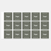 文字シンプルビジネスセージグリーン付きロゴ ラベル (シート)